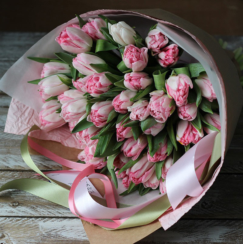 Premium Pink Tulips - AVAFlowersUSA