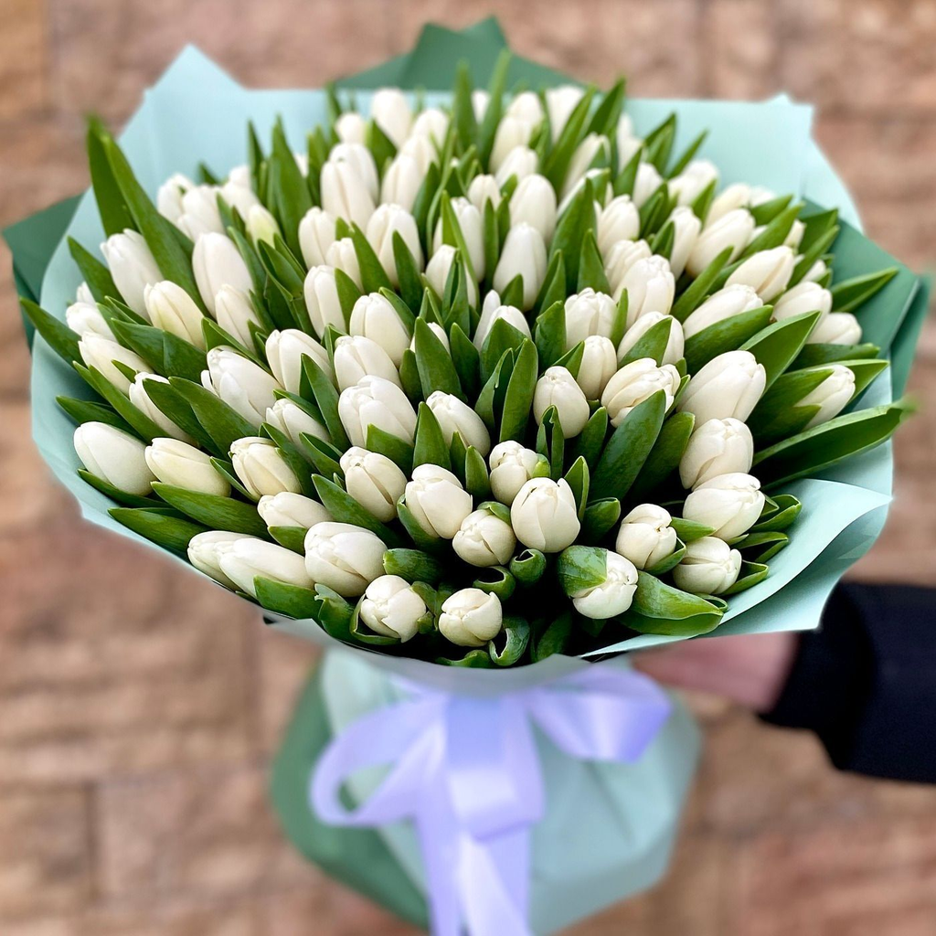 Premium White Tulips - AVAFlowersUSA
