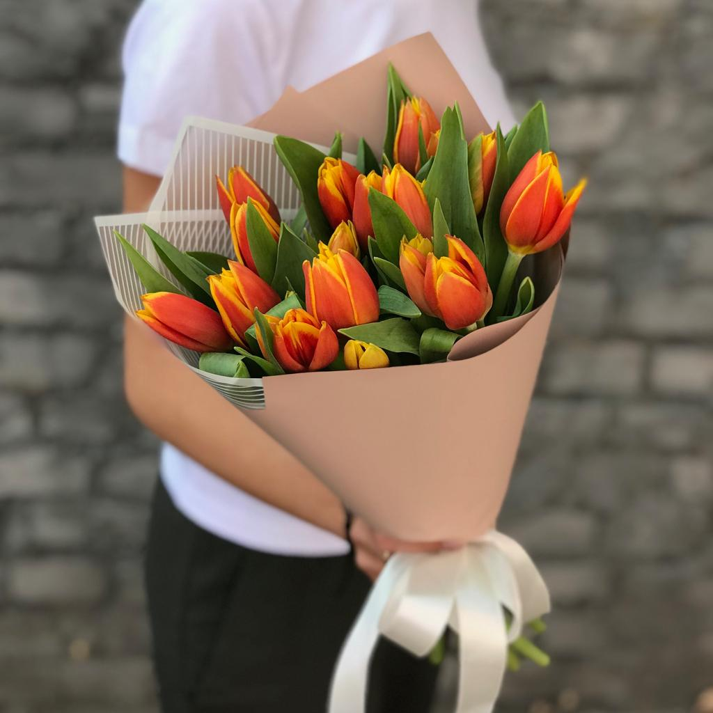 Premium Orange Tulips - AVAFlowersUSA